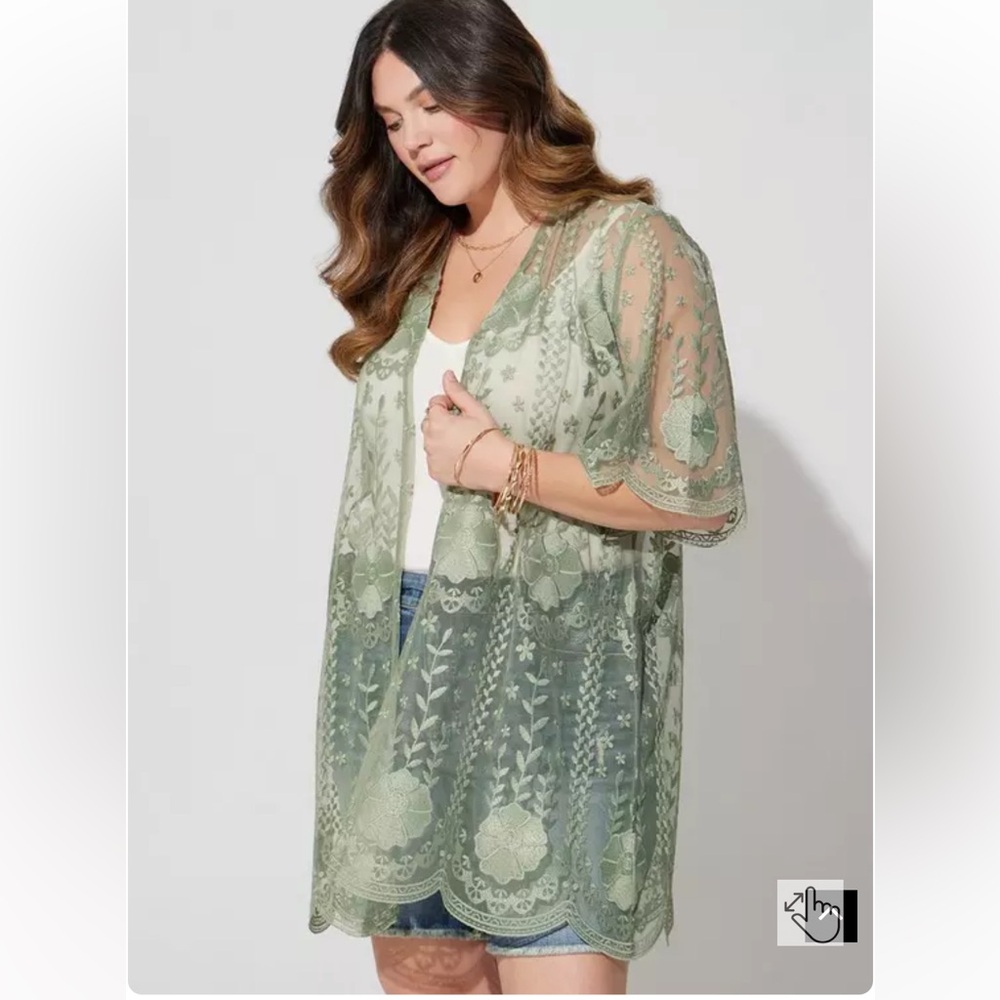 Torrid Crochet Lace Kimono Size 5/6 NWT - Picture 3 of 3